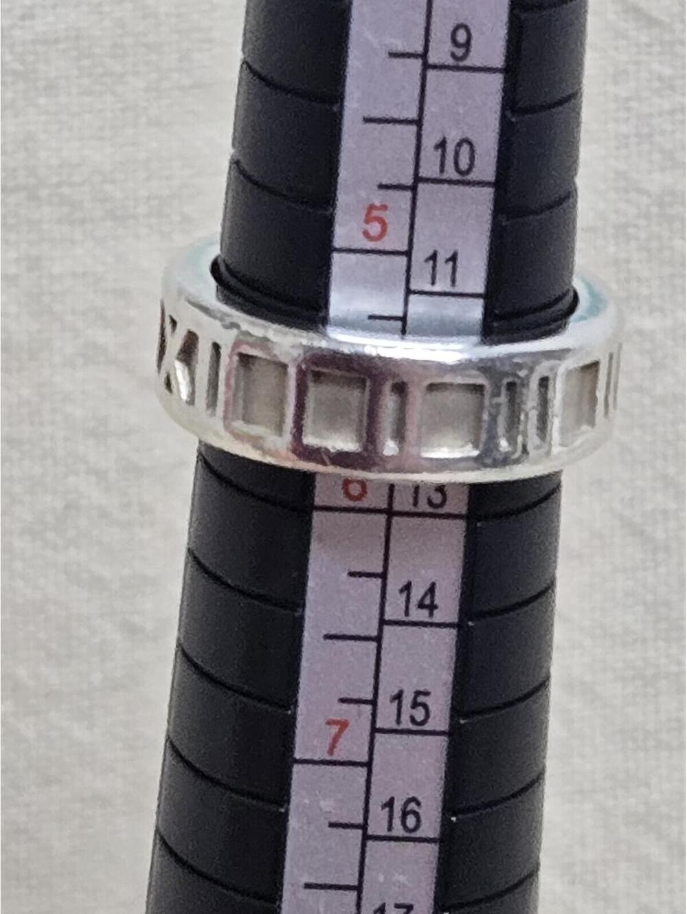 Tiffany & Co. Sterling Silver Atlas Roman Numeral Ring 5.5 - Picture 7 of 7